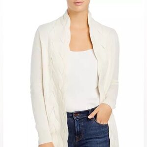 C By Bloomingdale’s Cashmere Braided Cardigan. Small.